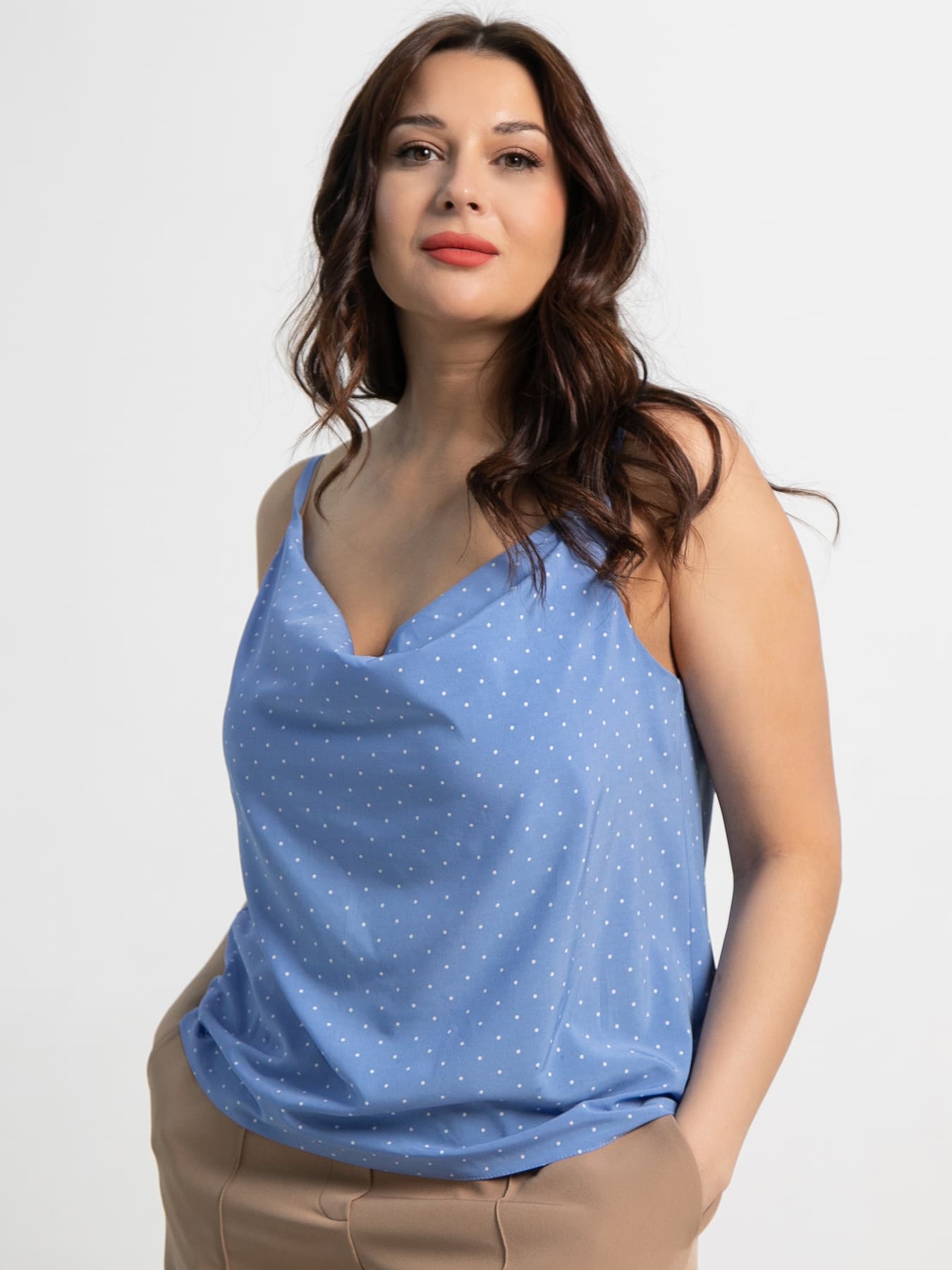 Топ Легкий штрих (голубой/горох) Б15569-34М