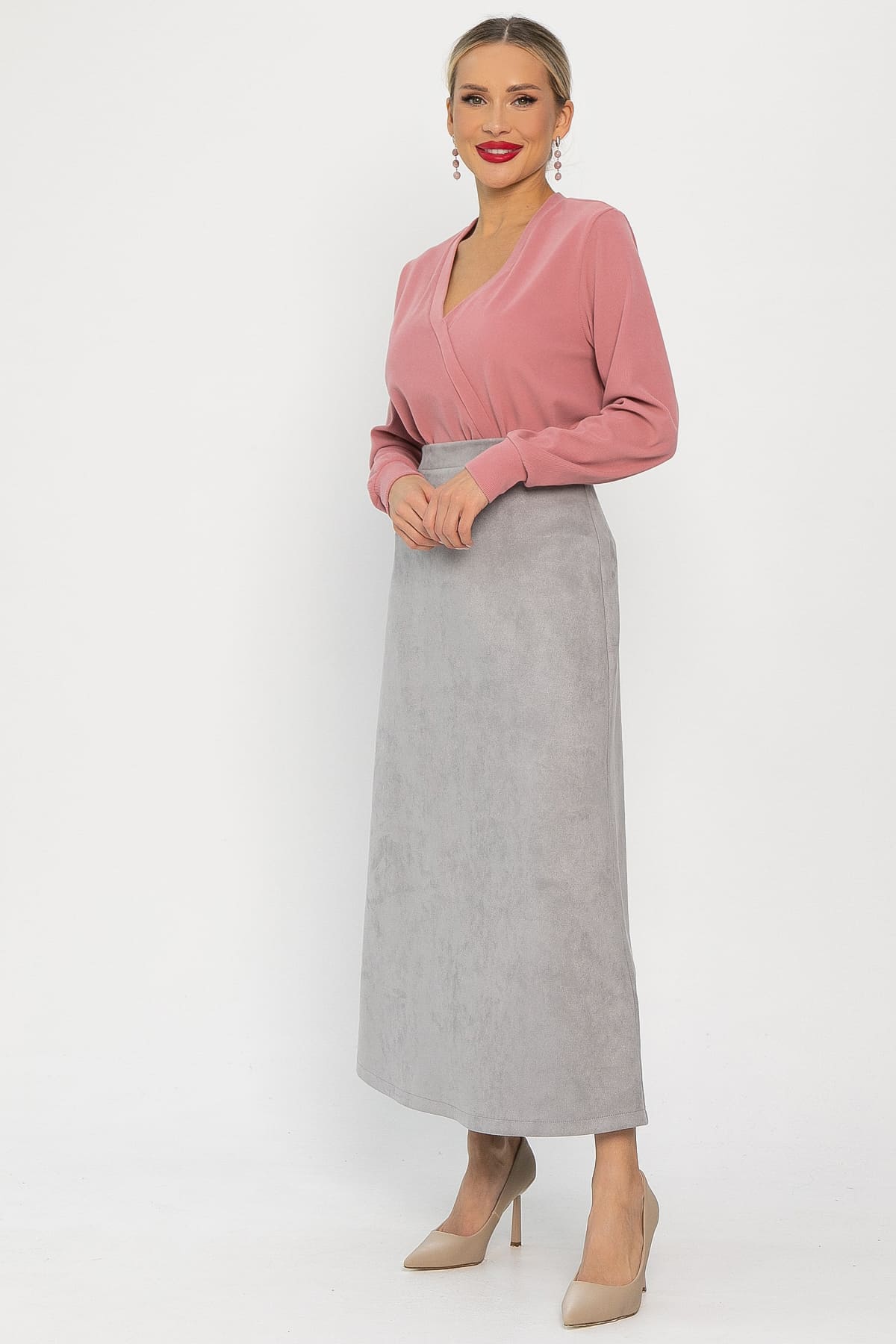 Юбка макси Алана (серая) Ю14255-6М
