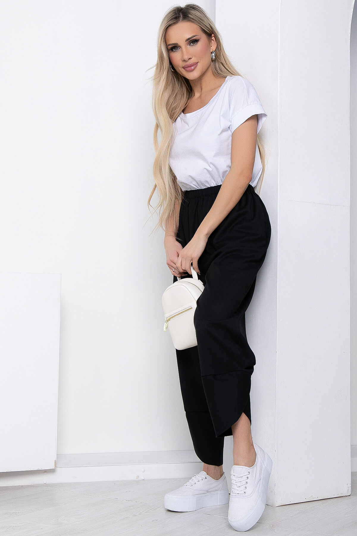 Брюки бохо (черные) Б8566