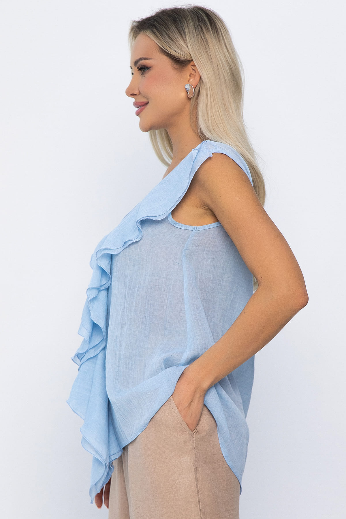 Блуза Поцелуй ветра (голубая) Б15393-7М