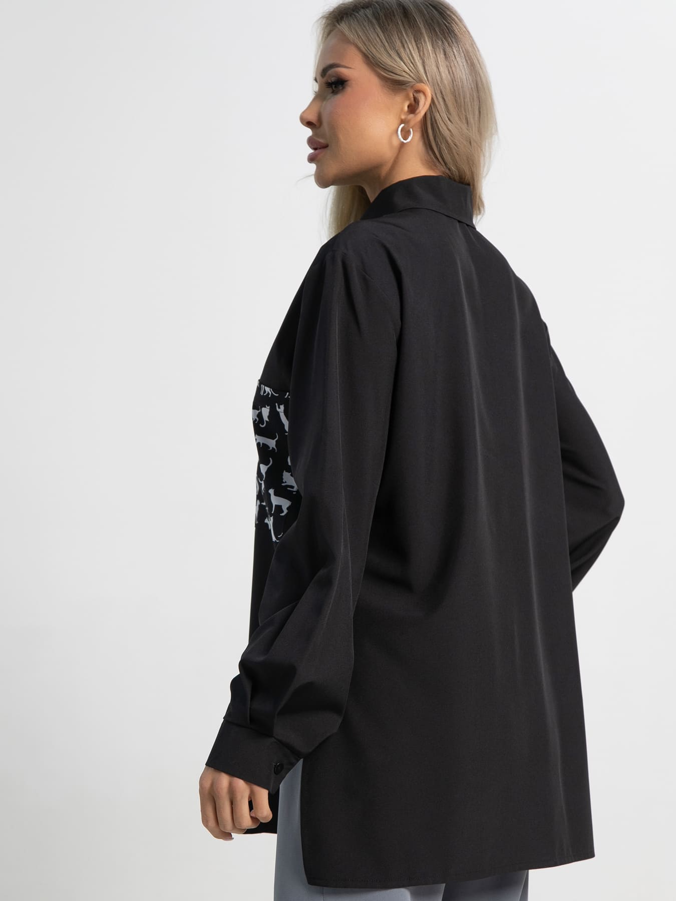 Рубашка Паола (черная) Б15481-8М