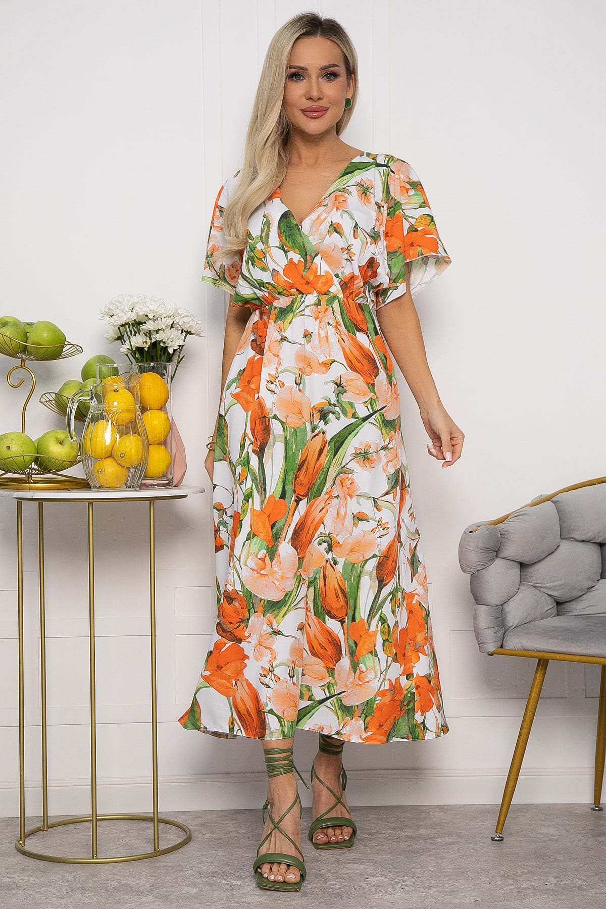 Платье Летнее настроение (оранжевое) П13726-7М