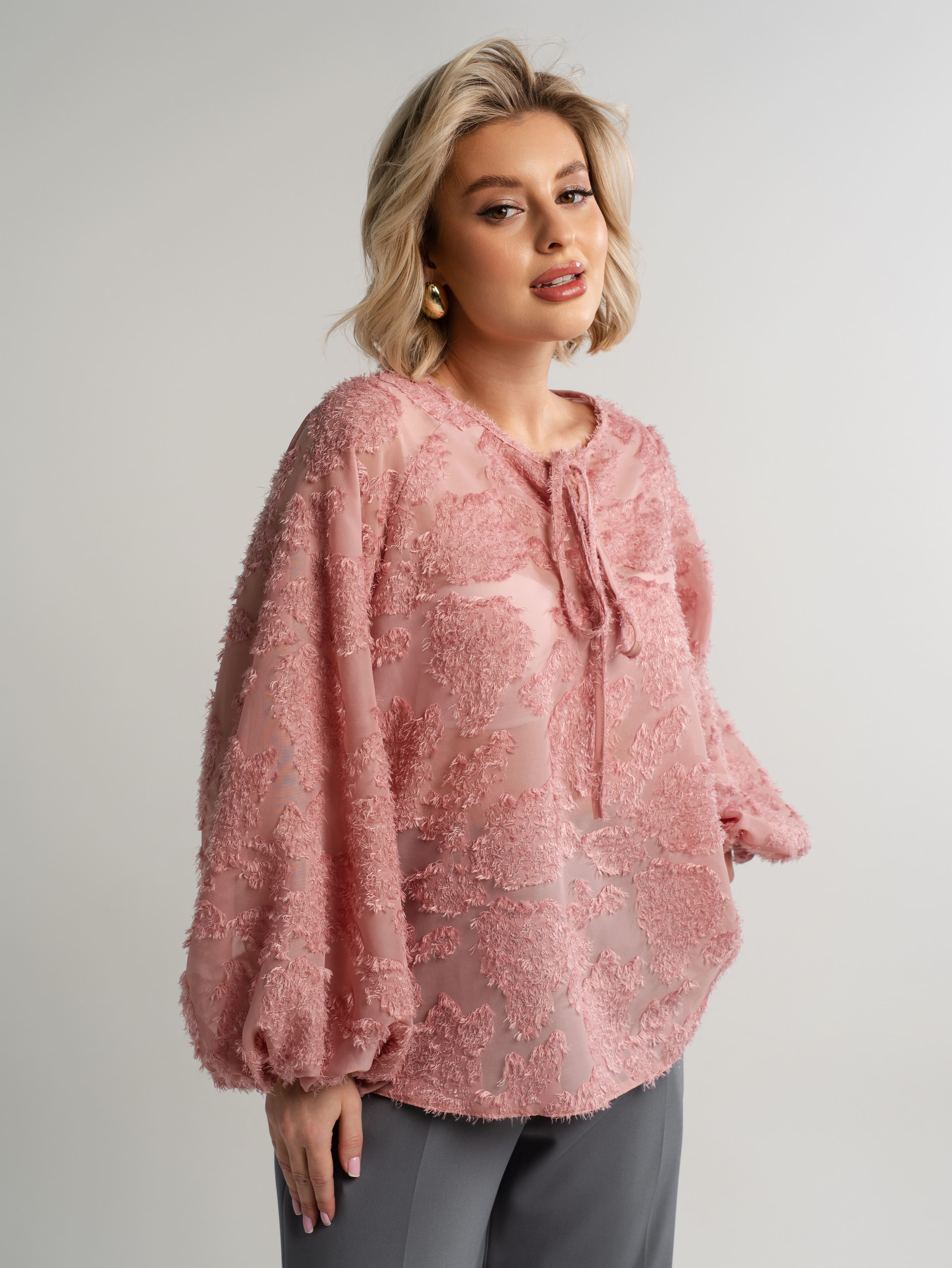 Блуза Воздушная мелодия (пудра) Б15139-7М