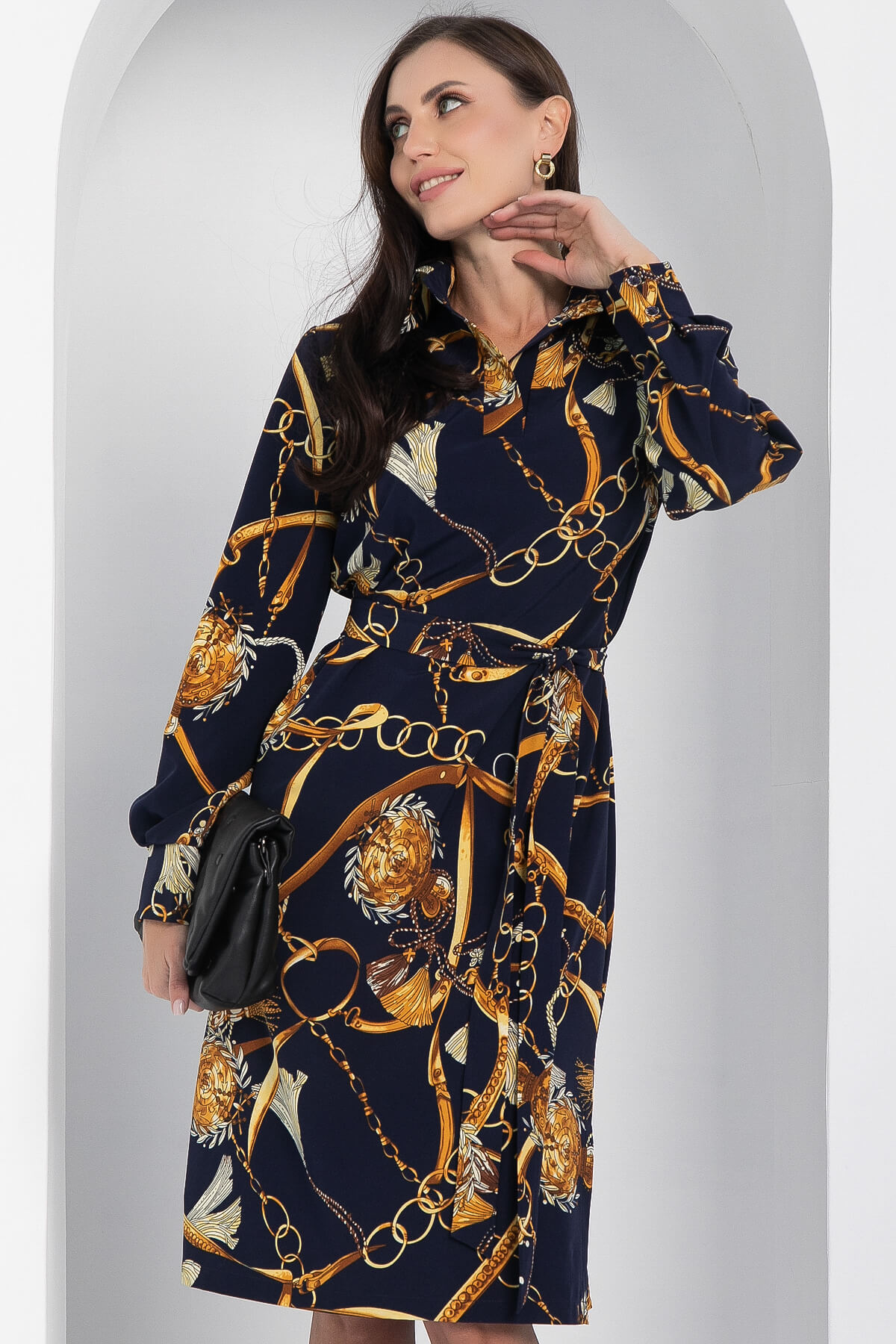 Платье Презентация стиля (темно-синее) П12650-15