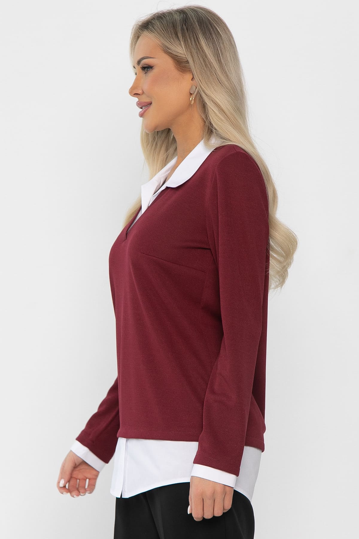 Пуловер На высоте (вишневый) Б14324-12М