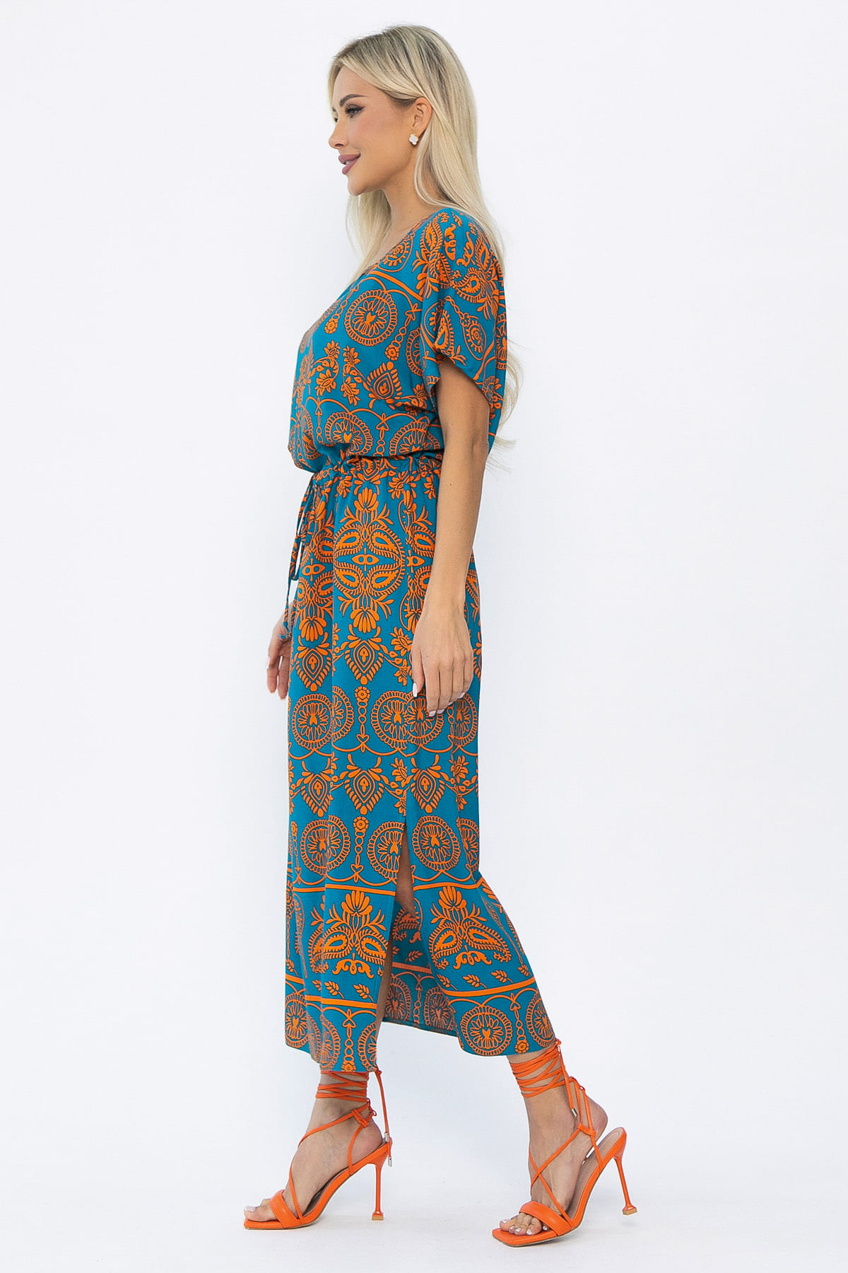 Платье Вистерия (лазурно-оранжевое) П15347-5М
