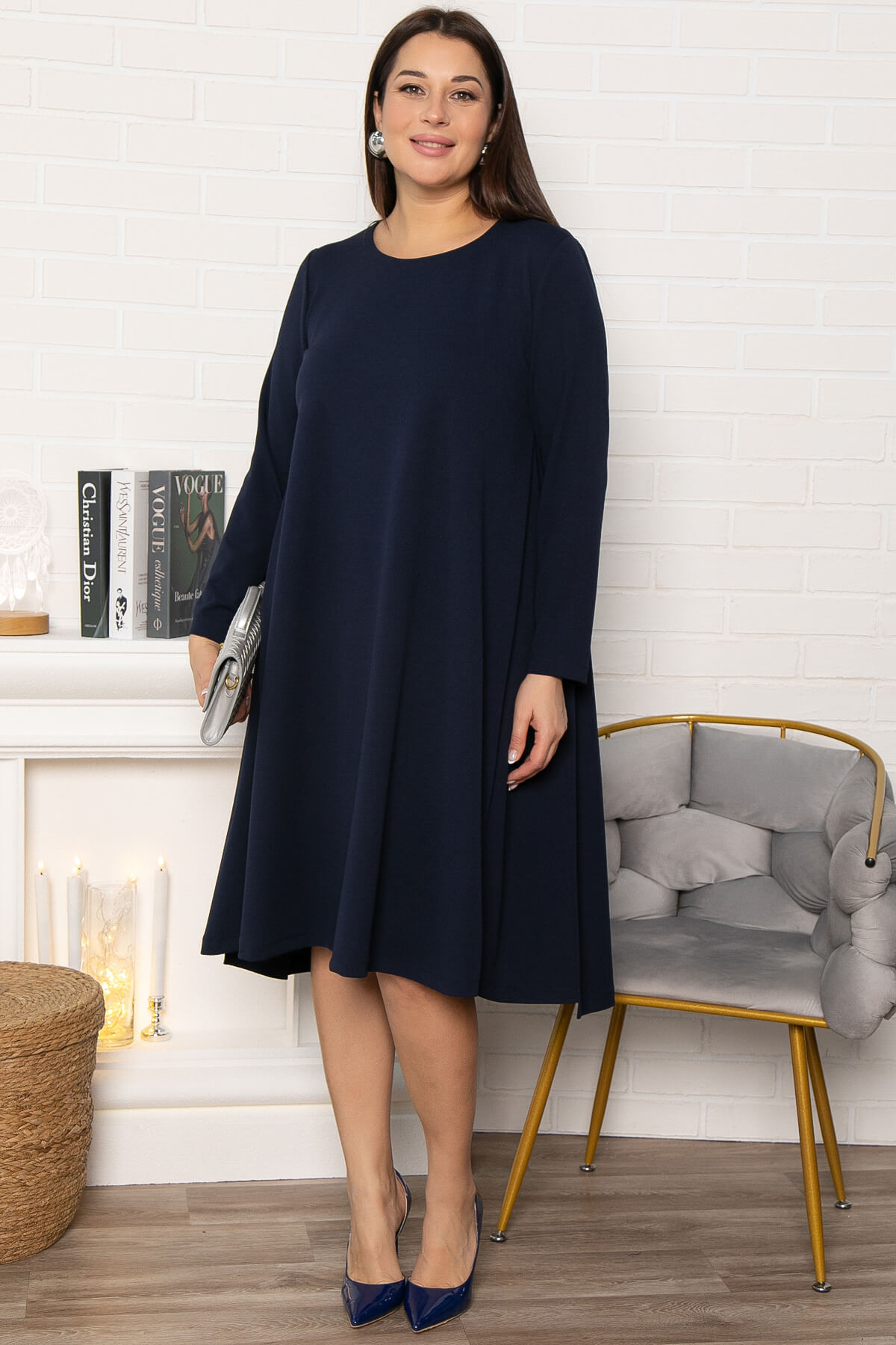 Платье Точка стиля (синее) П14832-16М