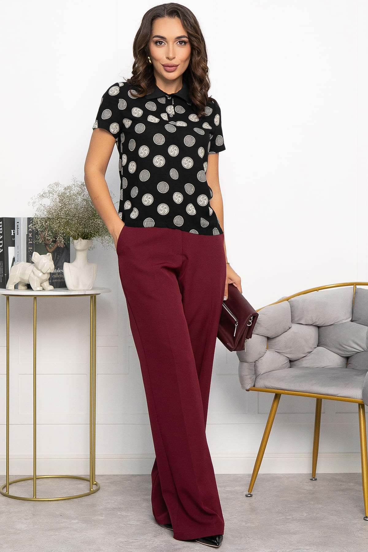 Поло Тренди (черное/круги) Б14092-10М