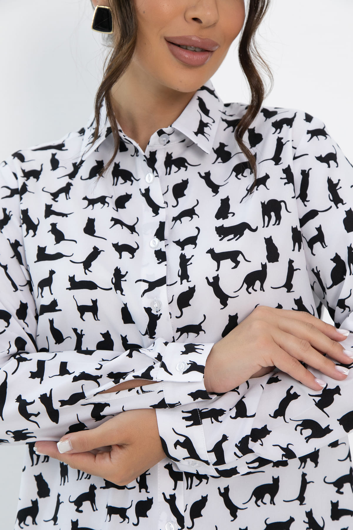 Рубашка Надель (белая/кошки) Б13844-16М