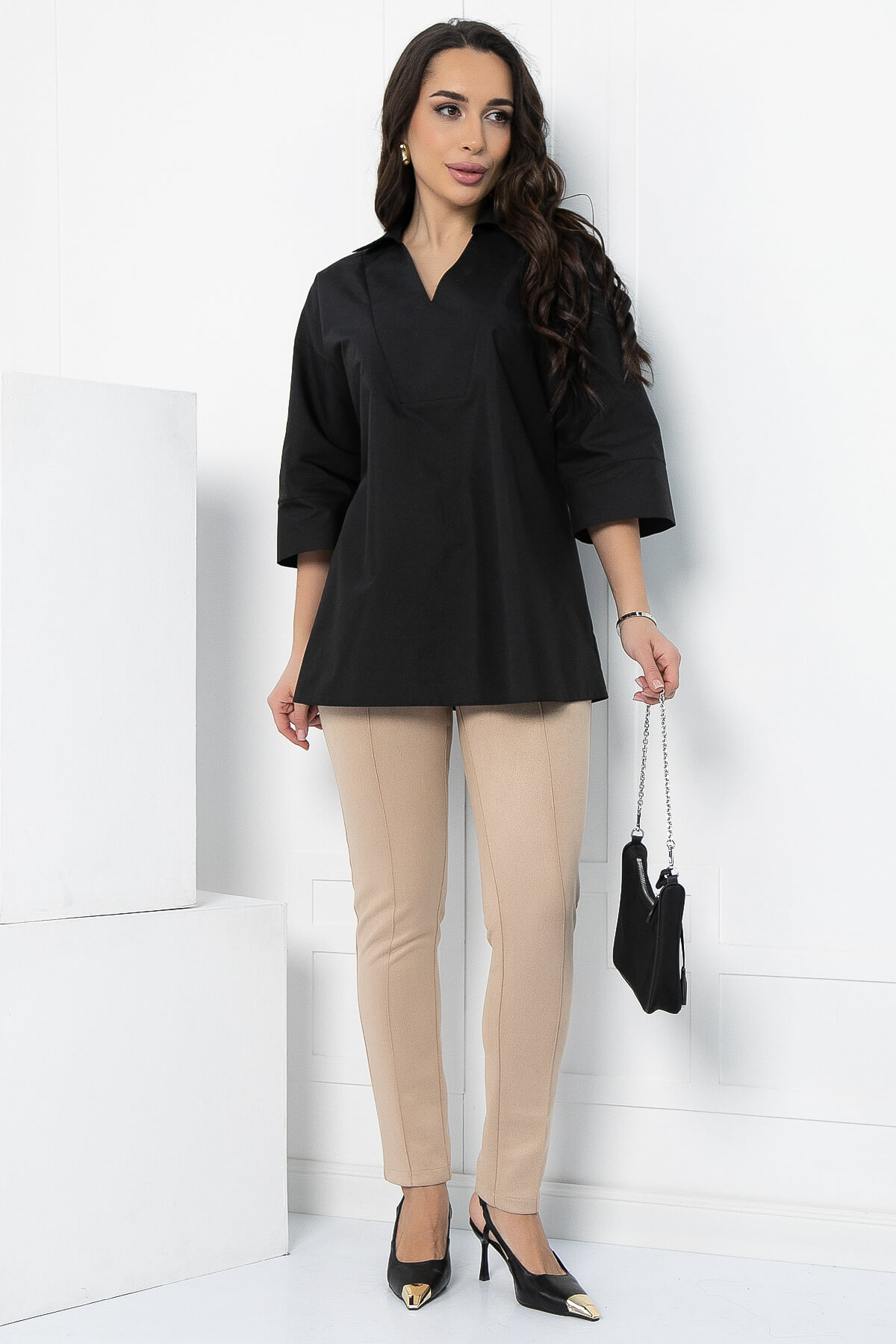 Блуза Легкость движения (черная) Б12831-30М