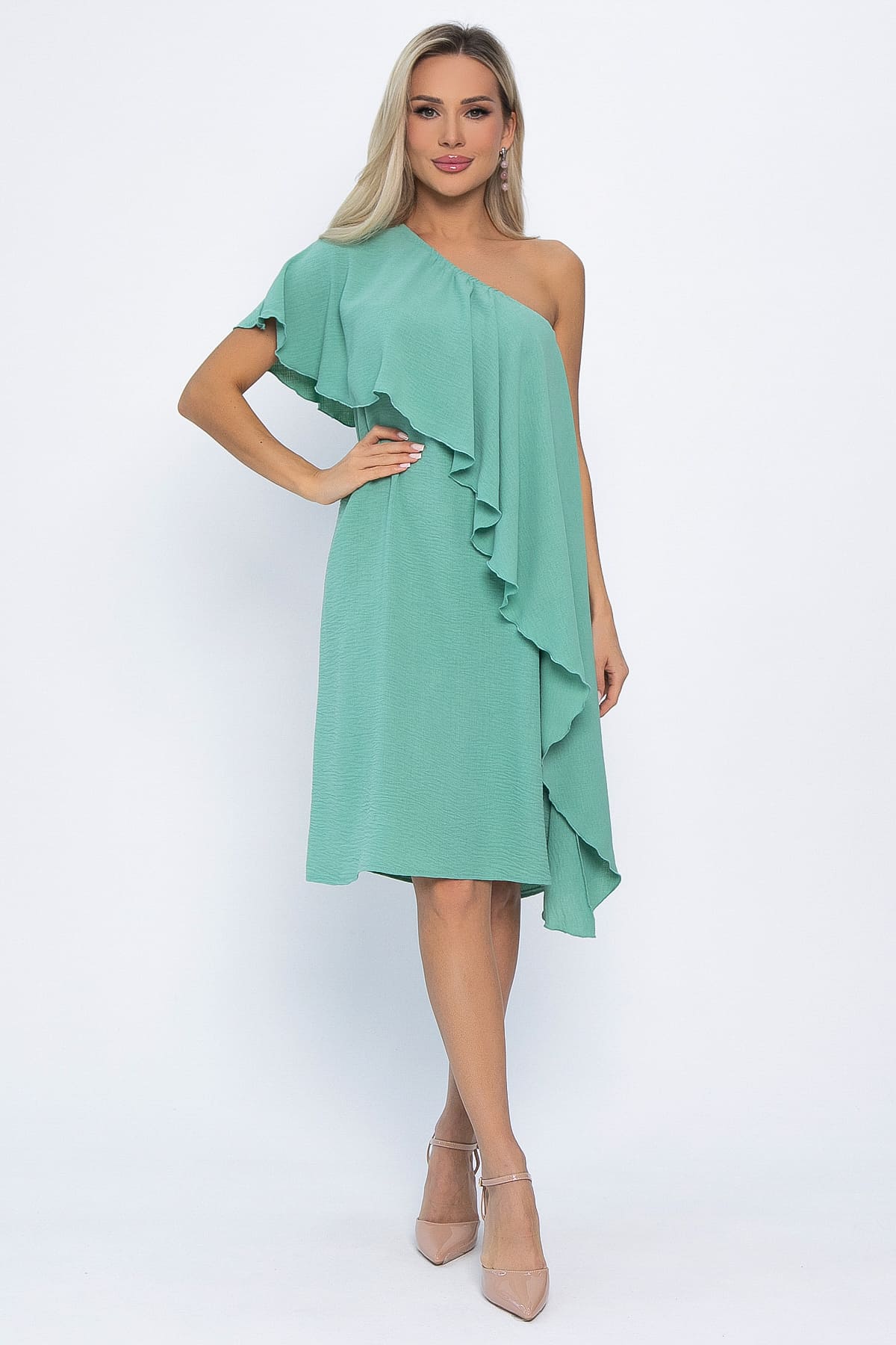 Платье Шардоне (серо-зеленое) П13770-36М