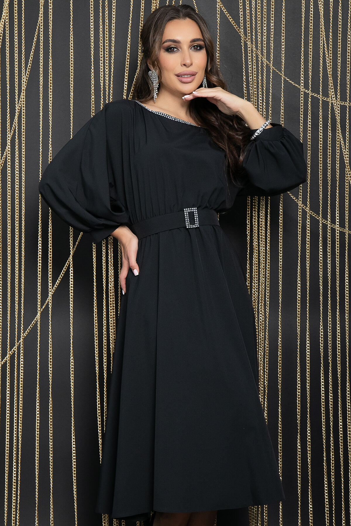 Платье Утонченный вкус (черное) П11728