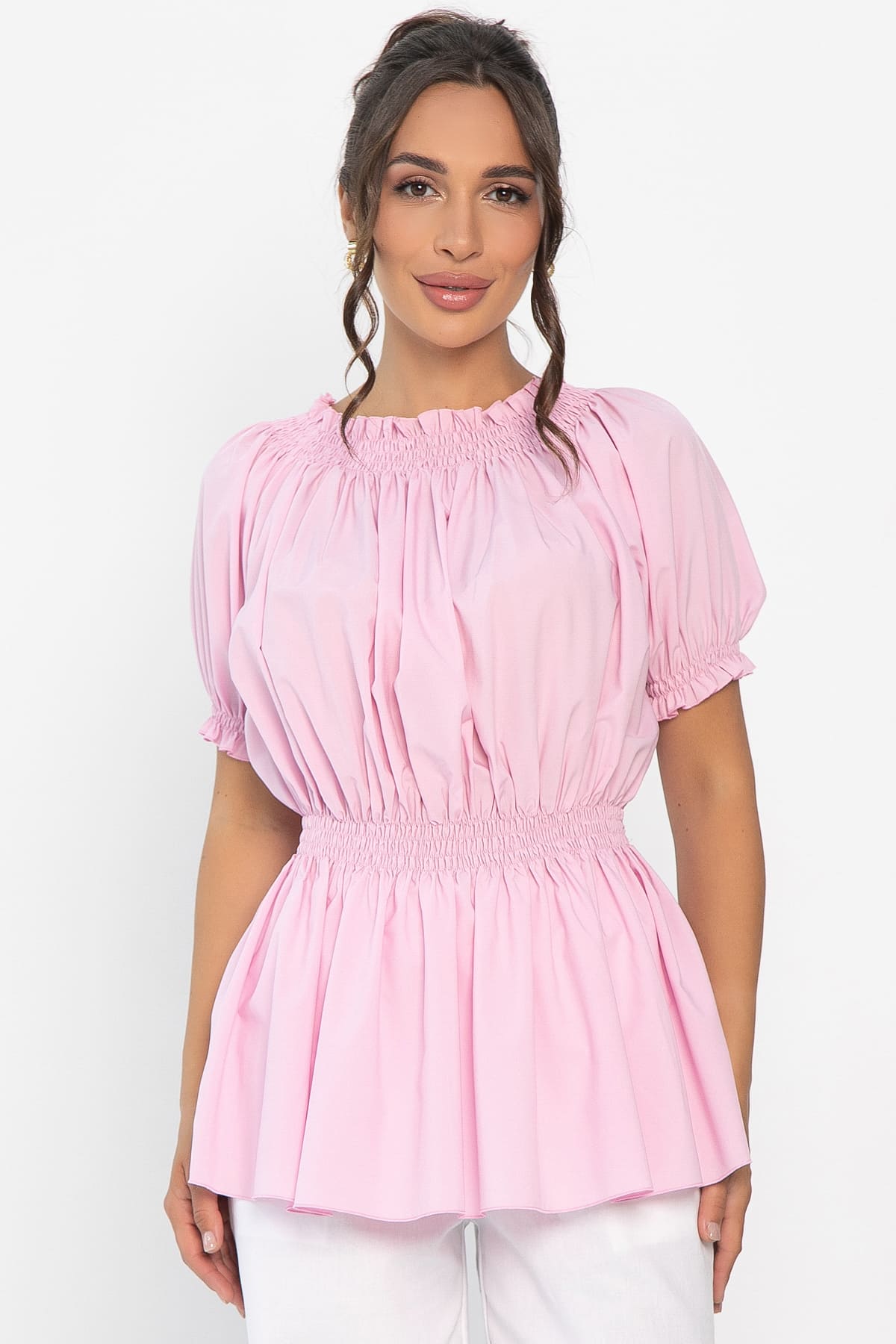 Блуза Летняя идиллия (зефирно-розовая) Б13912-47М