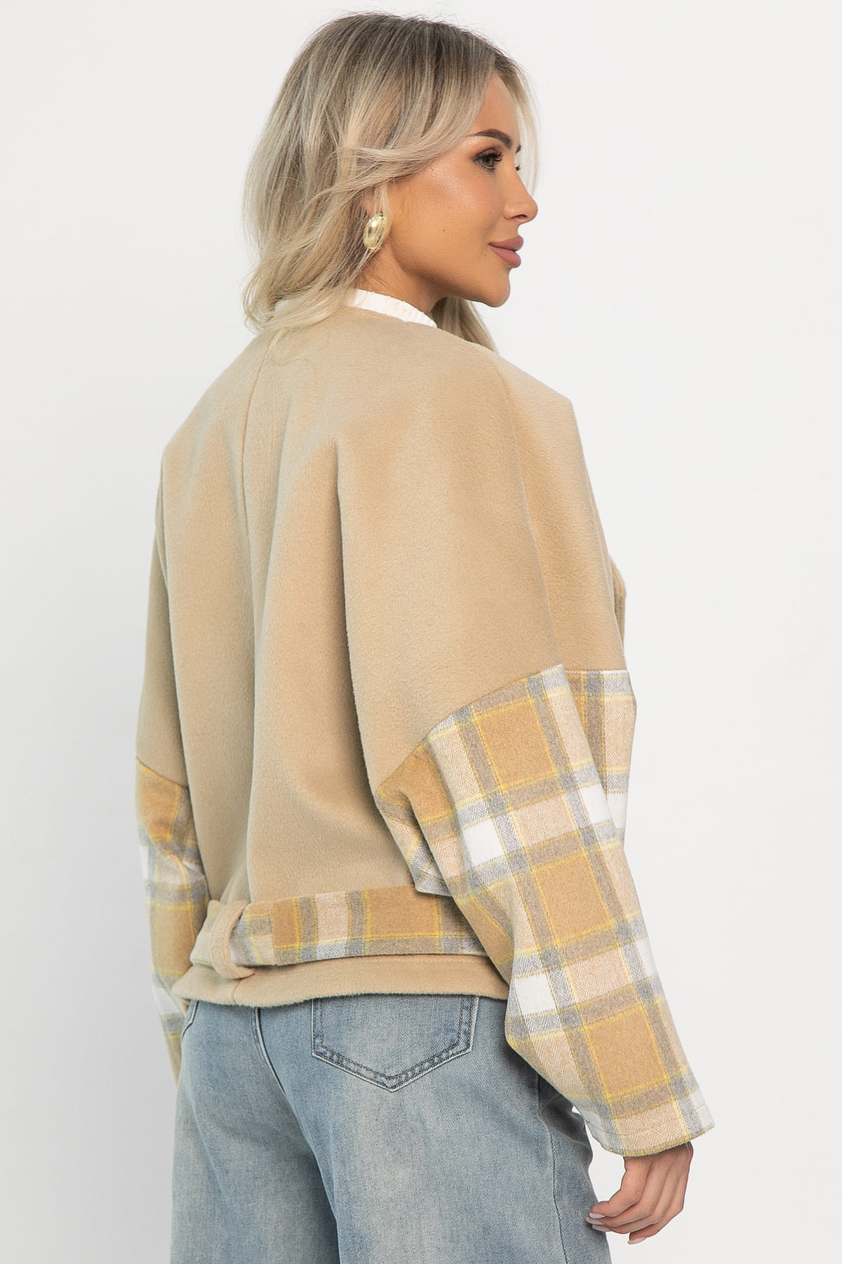 Пальто укороченное Хайт (бежевое) Б14314-7М