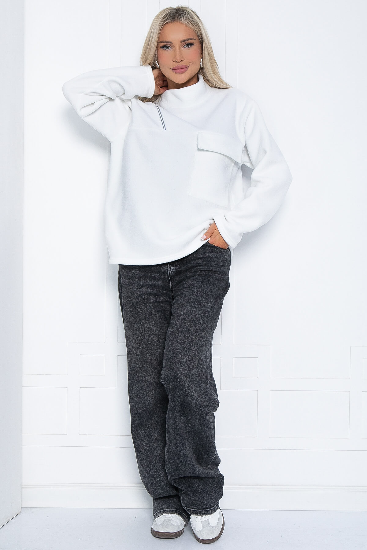 Свитшот Лори (белый) флисовый Б12555-7