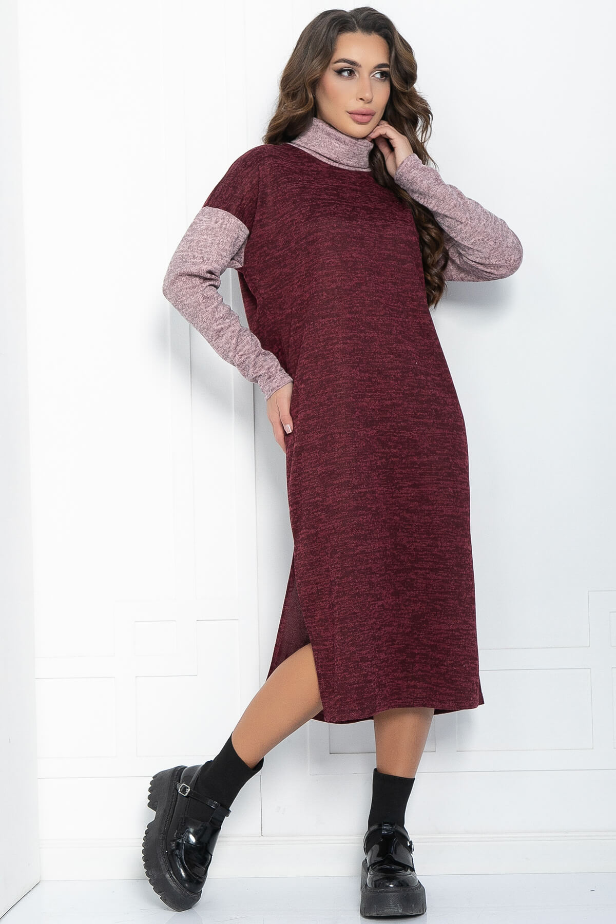 Платье Мишель (бордово-розовое) П11810