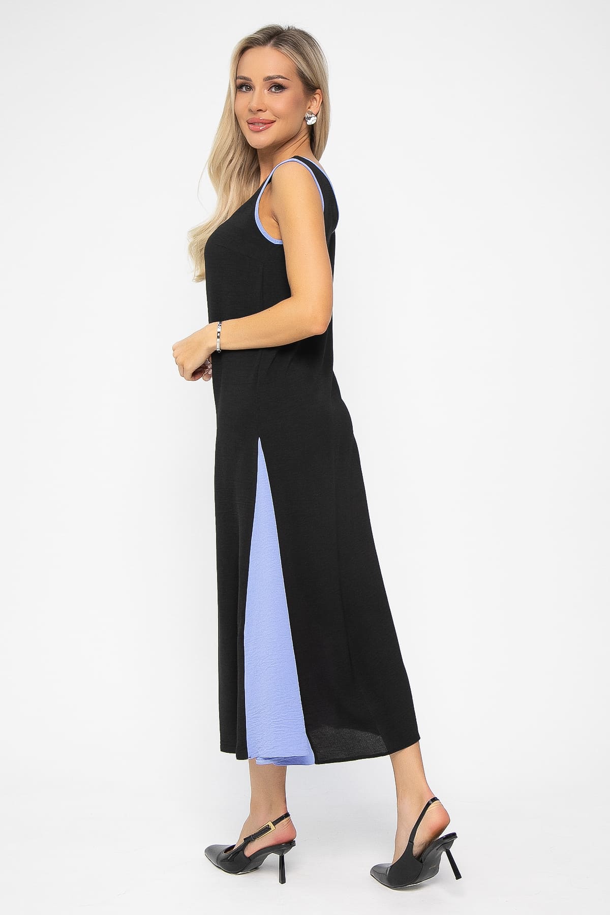 Сарафан Новый сезон (черно-голубой) П13629-10М