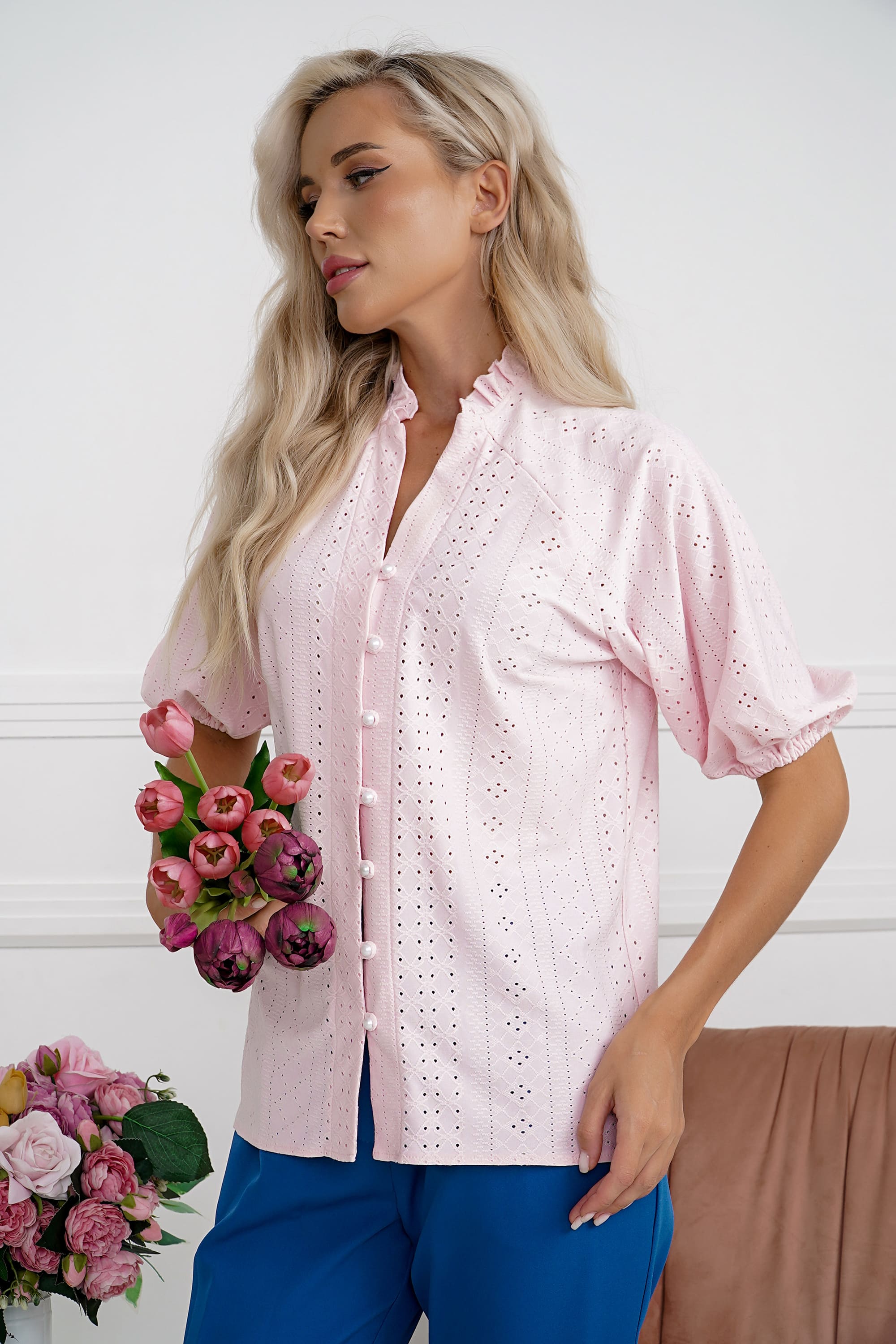 Блуза Люция (розовый пломбир) Б14181-45М