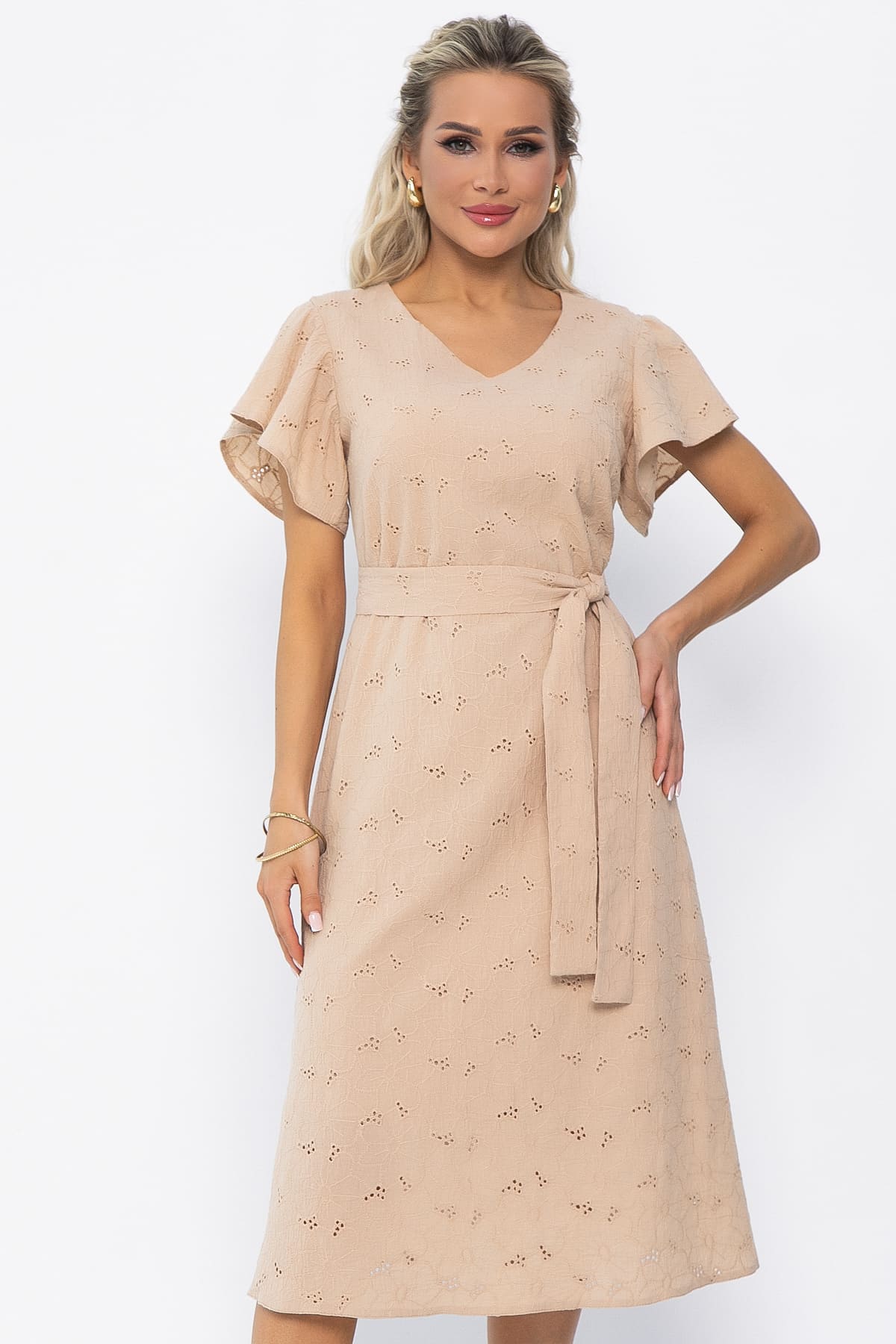 Платье Мелодия любви (бежевое) П13633-4М