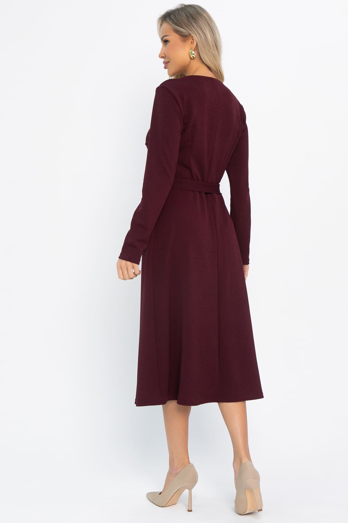 Платье трикотажное Парижанка (бордовое) П14622-10М