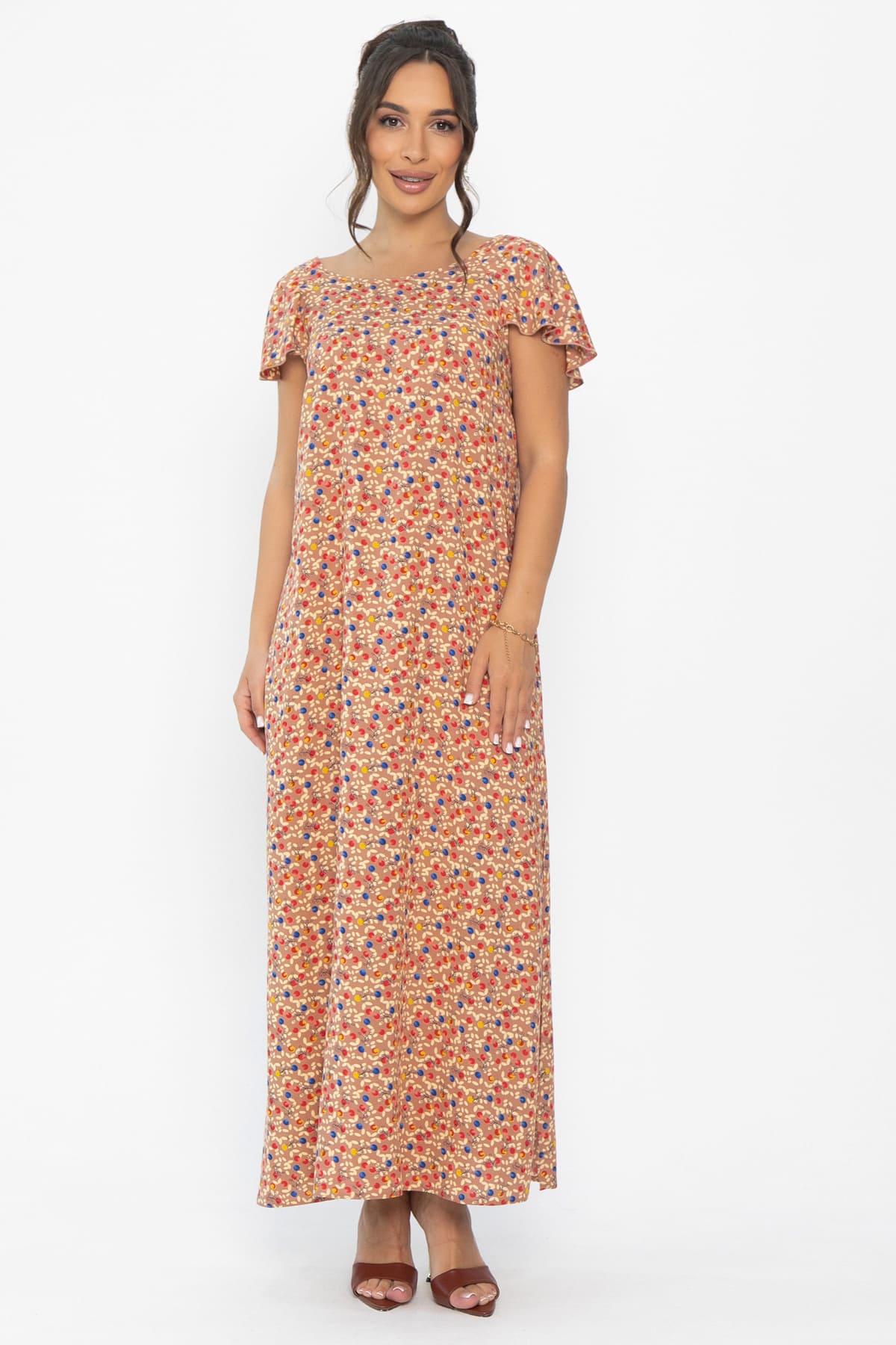 Платье Вечер свиданий (светло-коричневое) П13882-16М