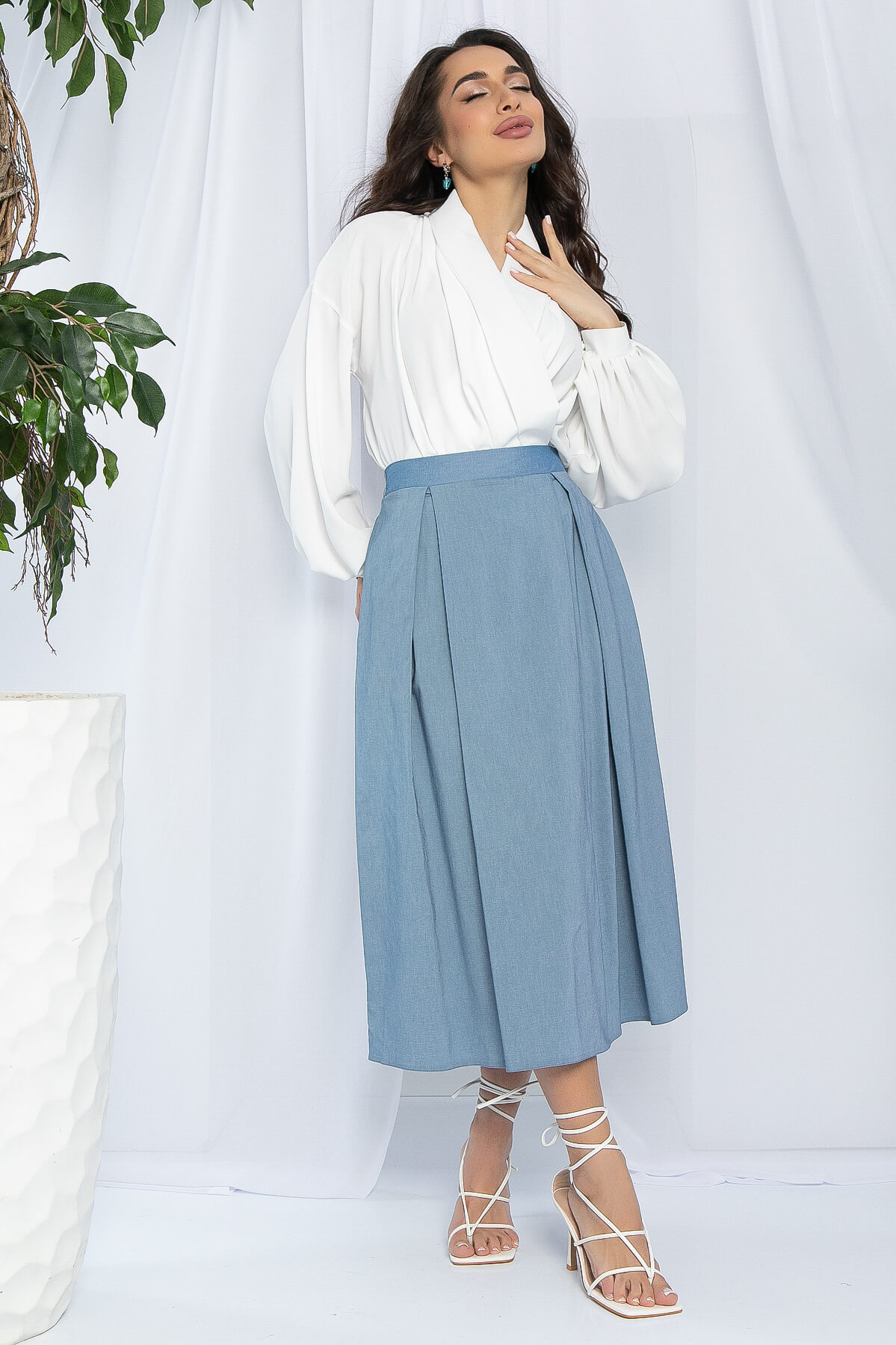 Юбка Городская среда (голубой джинс) Ю13079-16М