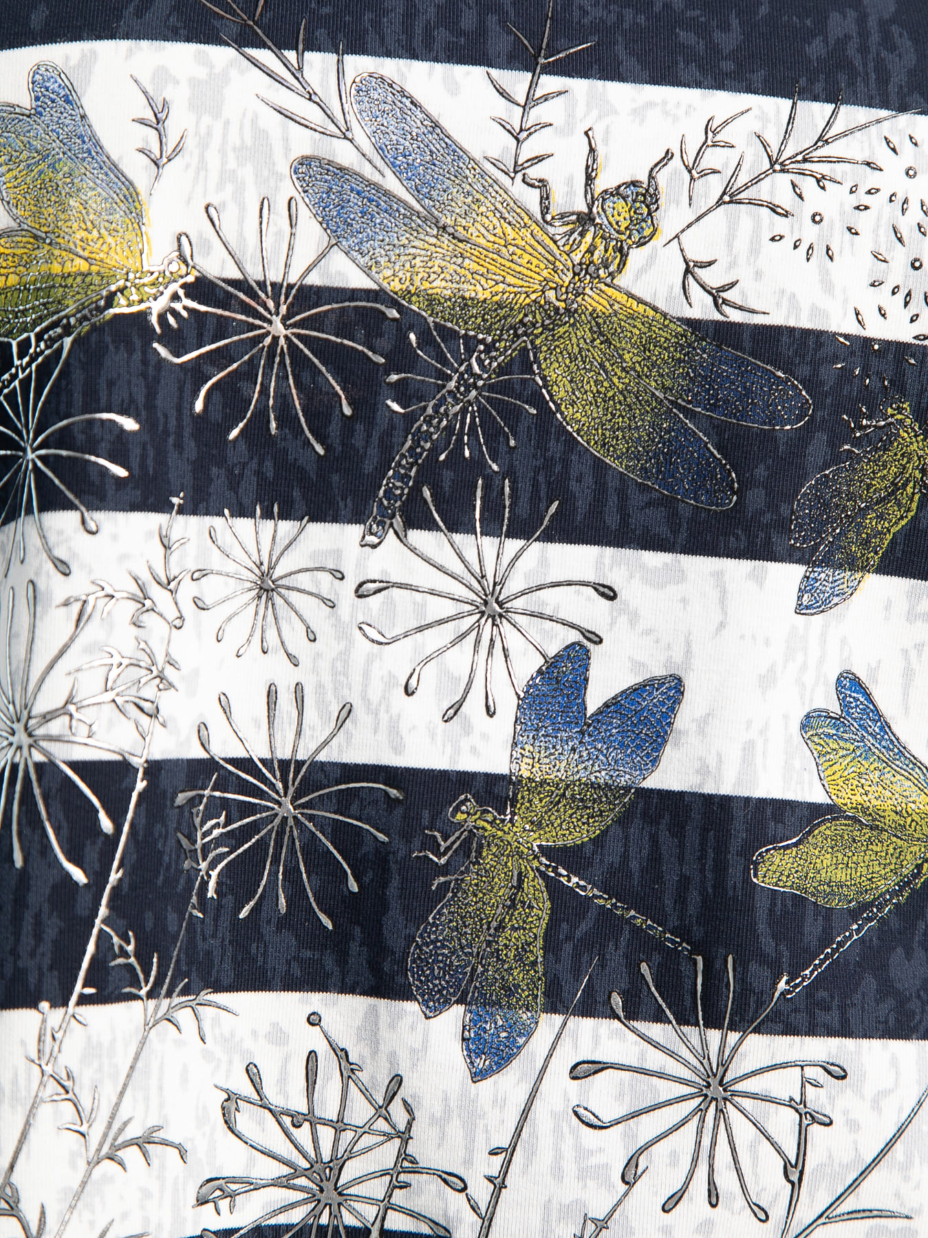 Блуза Серебряный полет (бело-синяя) Б15287-18М