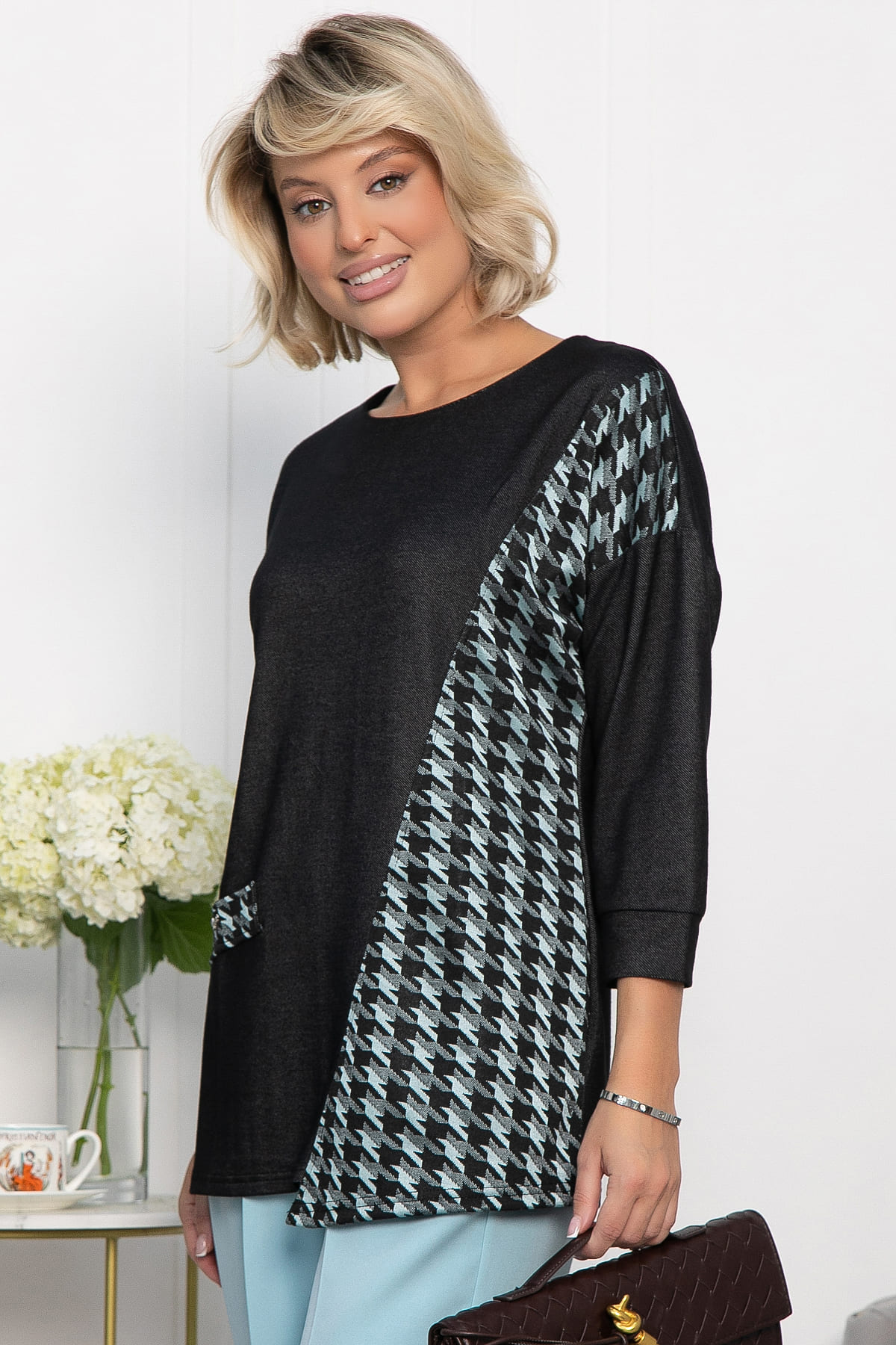 Джемпер Глория (графит/тиффани) Б12199-30