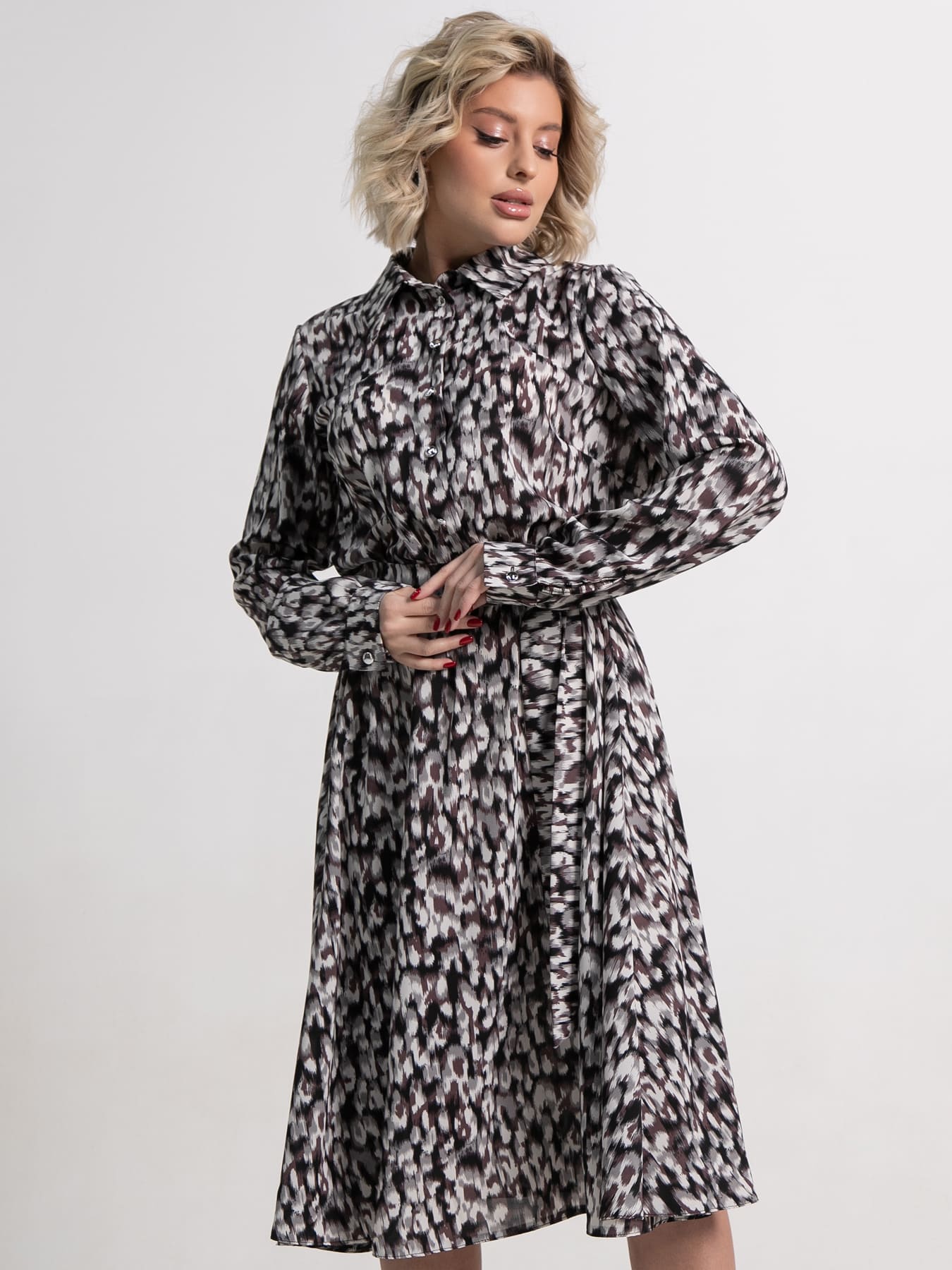 Платье Морена (серо-белое) П15010-45М