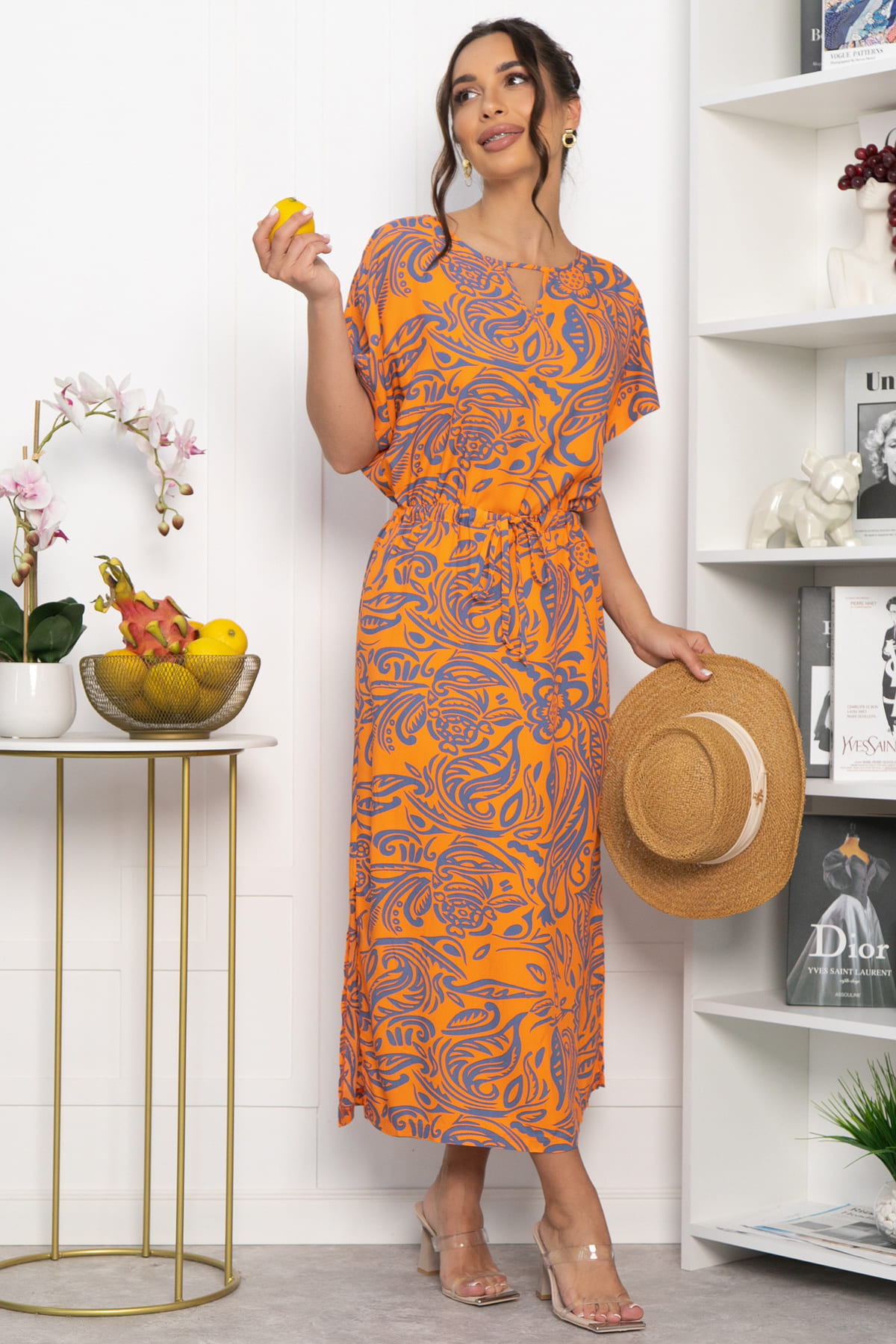 Платье Вистерия (оранжевое) П13947-5М