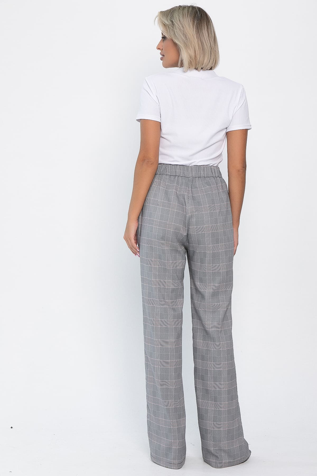 Брюки Брайн (серые/клетка) Б14105-34М