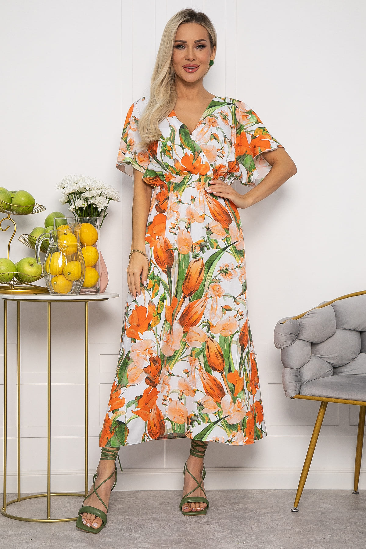 Платье Летнее настроение (оранжевое) П13726-7М