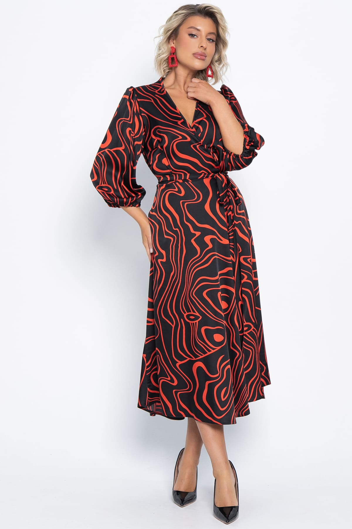 Платье Инна (черно-красное) П15068-13М