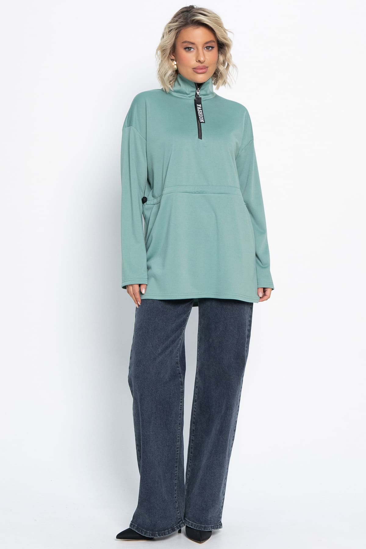 Блуза Долгожданная встреча (зеленая) Б15080-5М