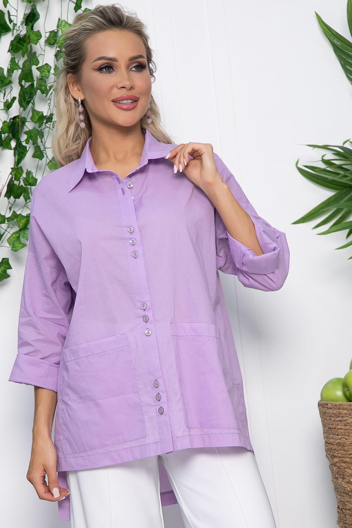 Рубашка Безупречный вкус (сиреневая) Б13626-29М