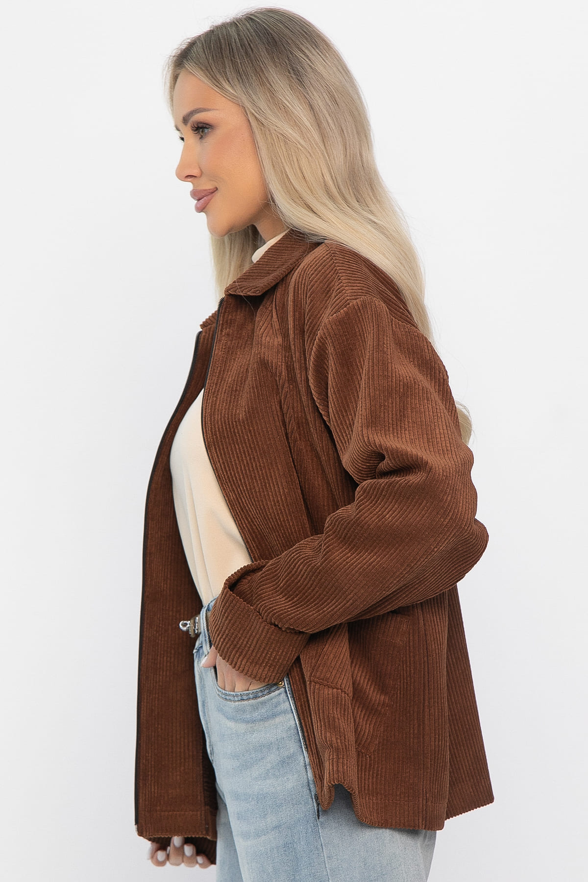 Жакет вельветовый Реджина (коричневый) Б14563-9М