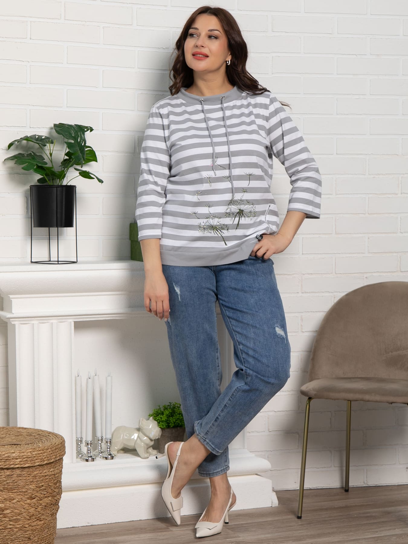 Блуза Кэролл (серая) Б15543-20М