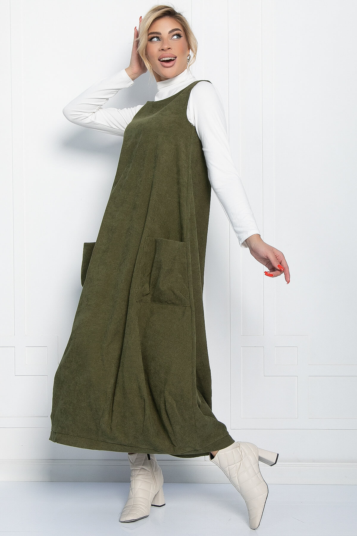 Сарафан В стиле бохо (хаки) П10627