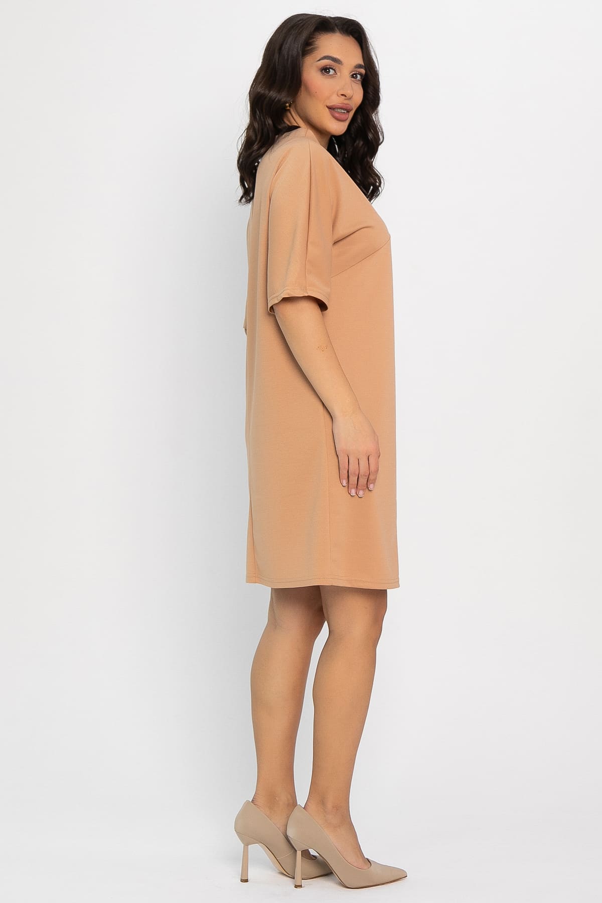 Платье трикотажное Ветта (бежевое) П14600-10М