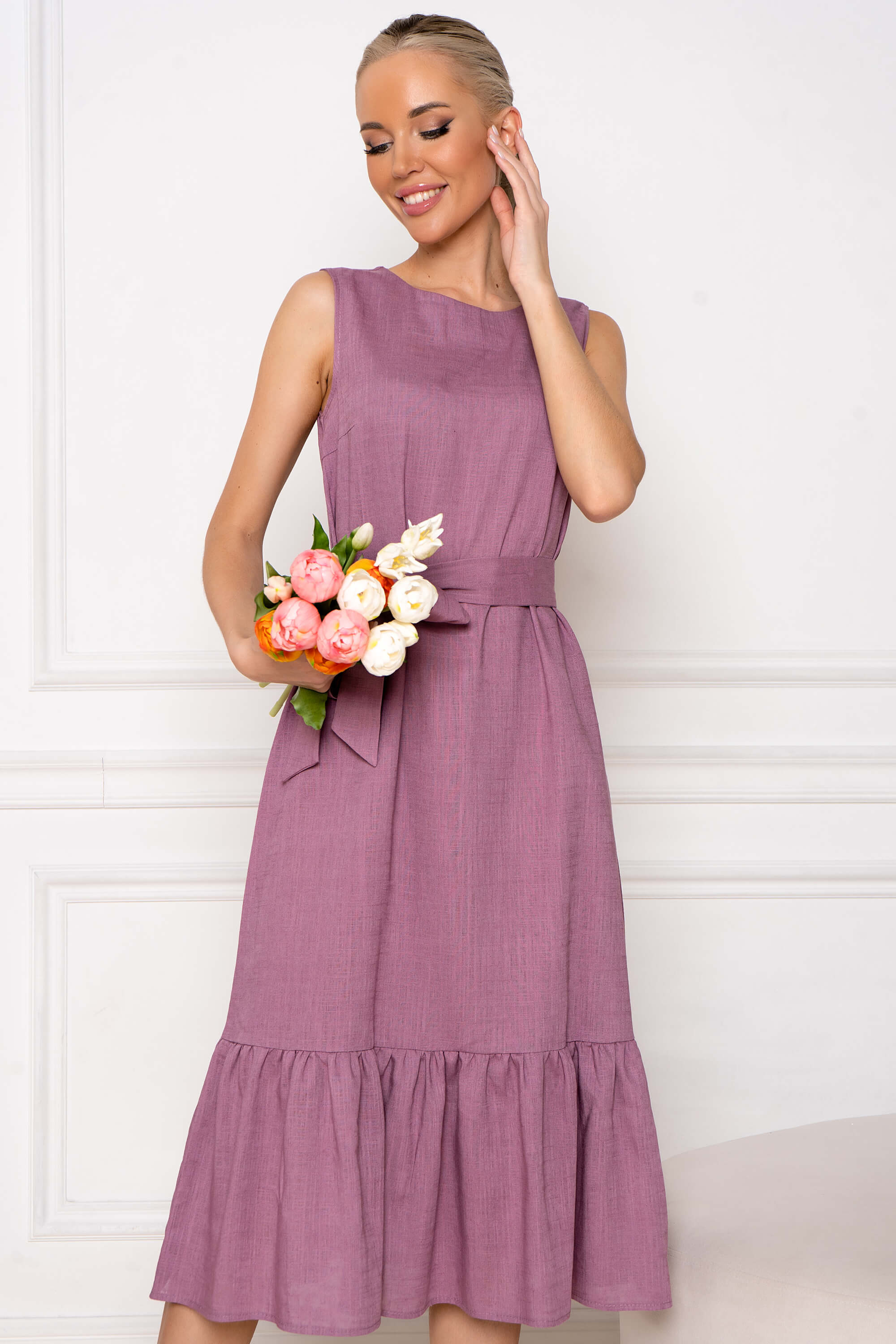 Платье Анисия (лавандово-розовое) П13107-45М