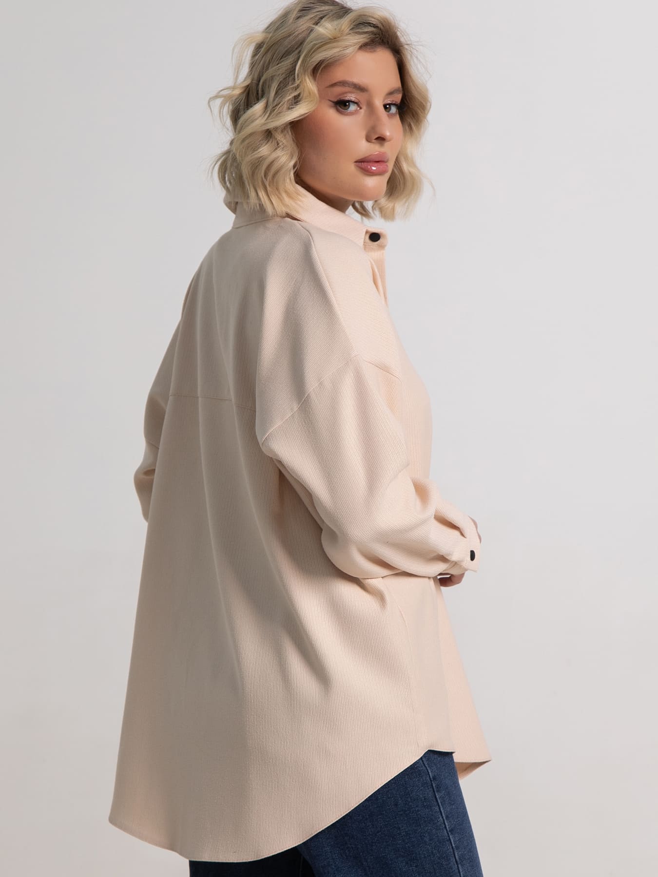 Рубашка Загадочная девушка (бежевая) Б15169-4М