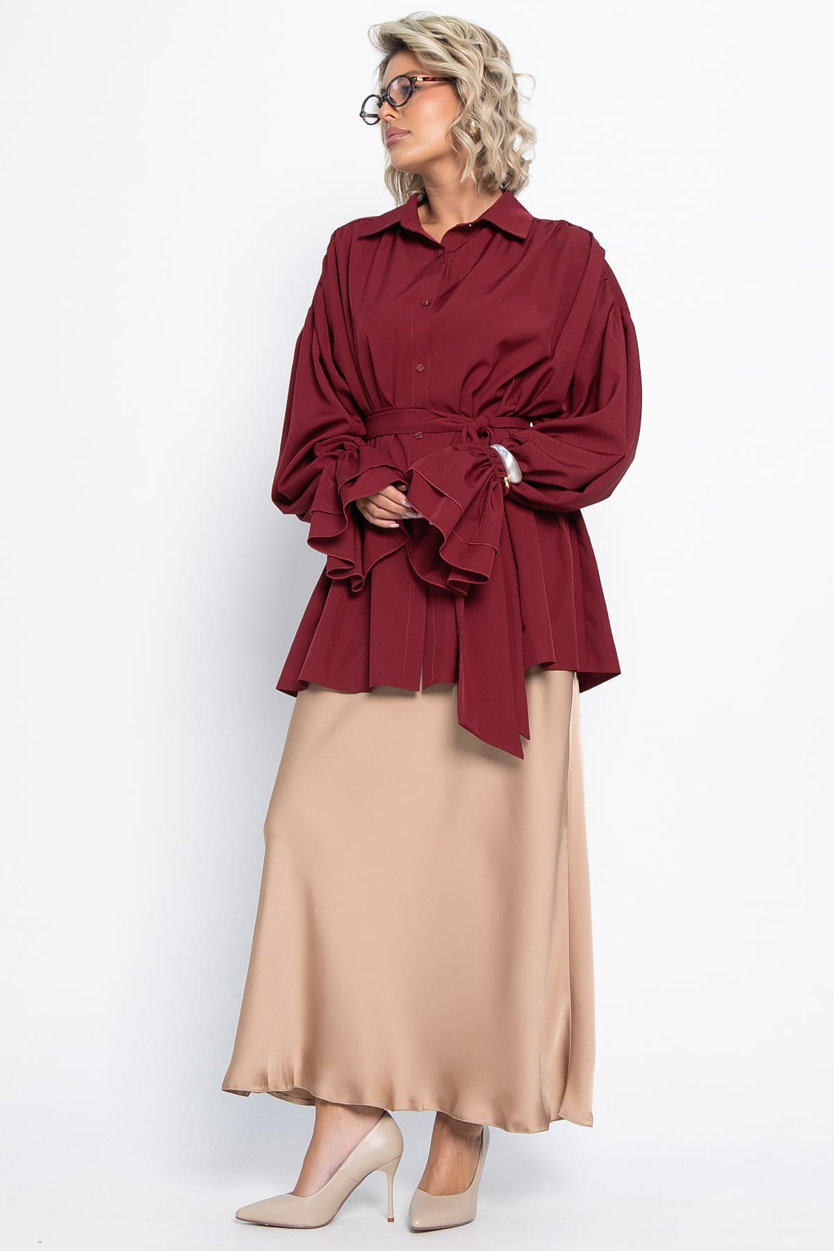 Блуза Присцилла (бордовая) Б14949-5М