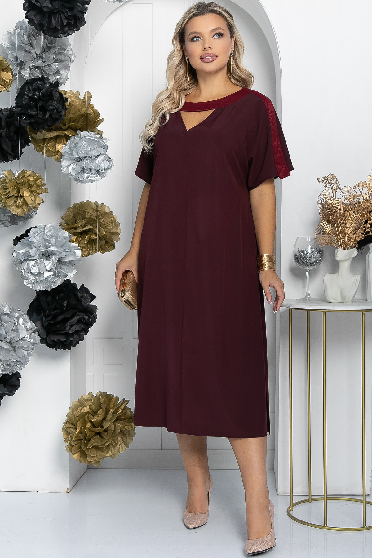 Платье Сказка (бордовое) П11678