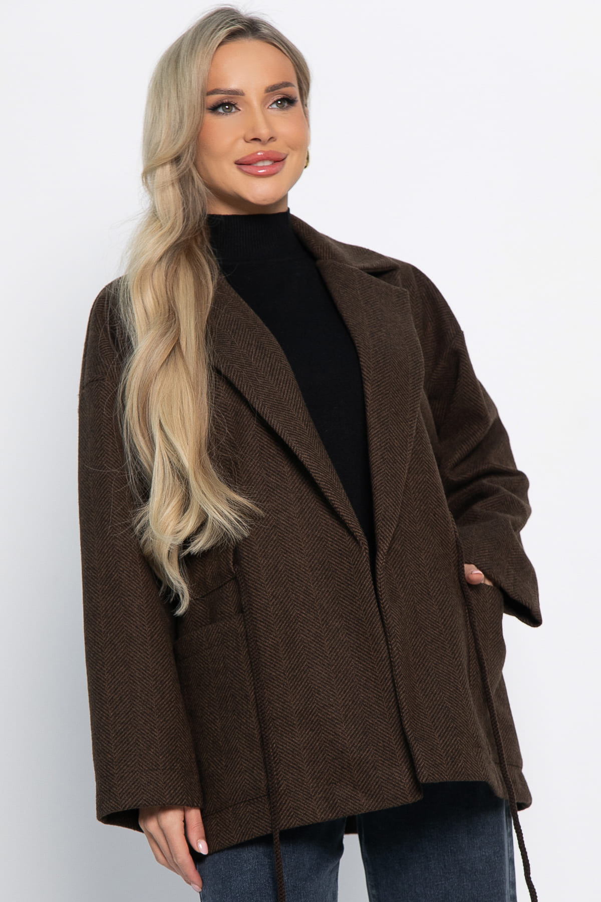 Пальто-пиджак (шоколад) Б15088-7М