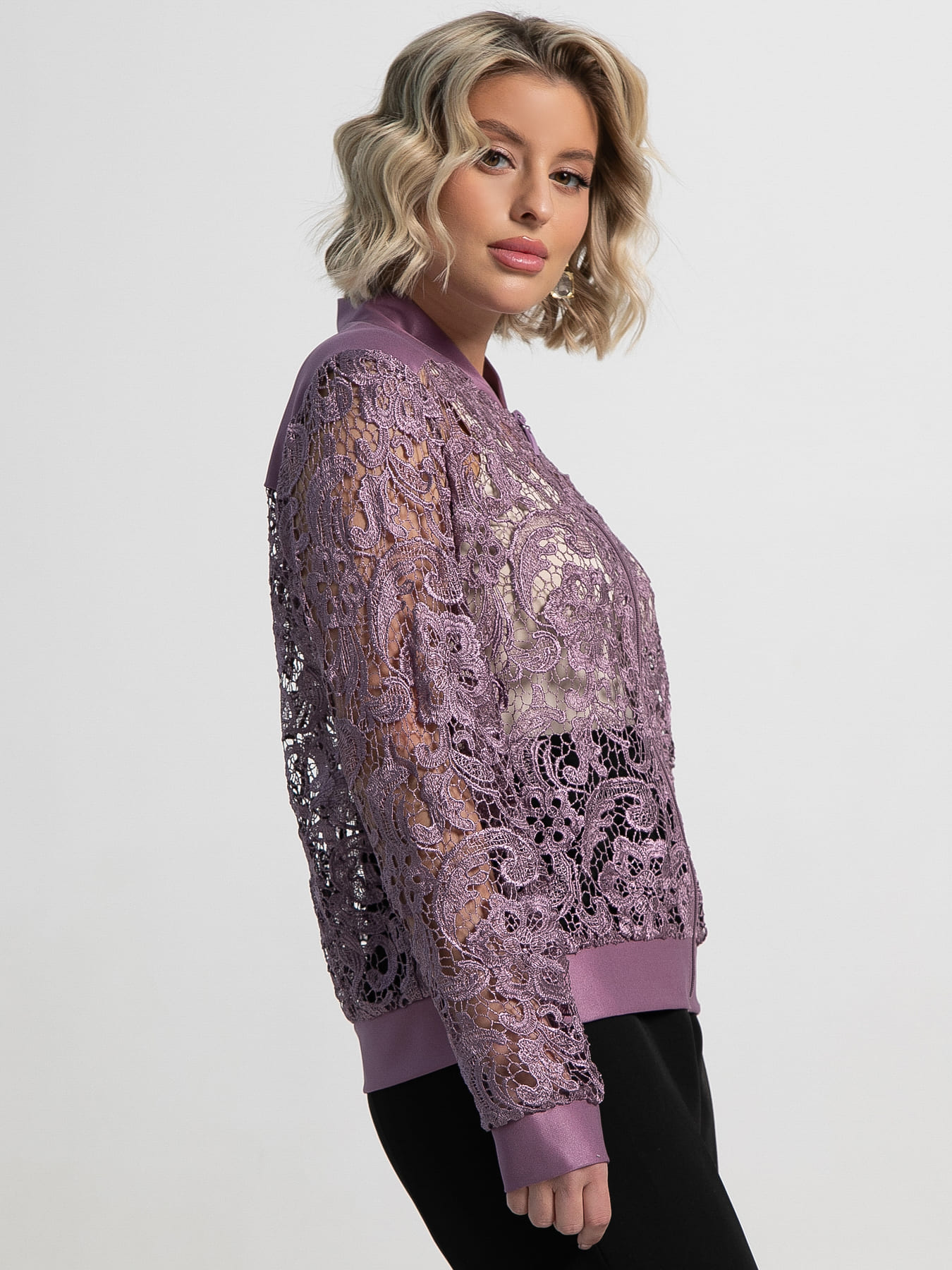 Жакет кружевной Индола (сиреневый) Б15108-3М