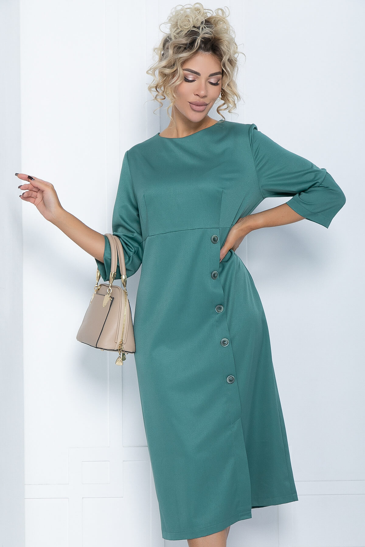 Платье Мэгги (зеленое) П12134