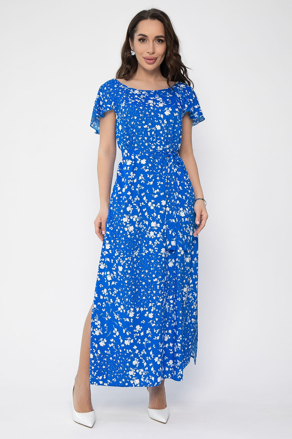 Платье Вечер свиданий (ярко-голубое) П13681-16М