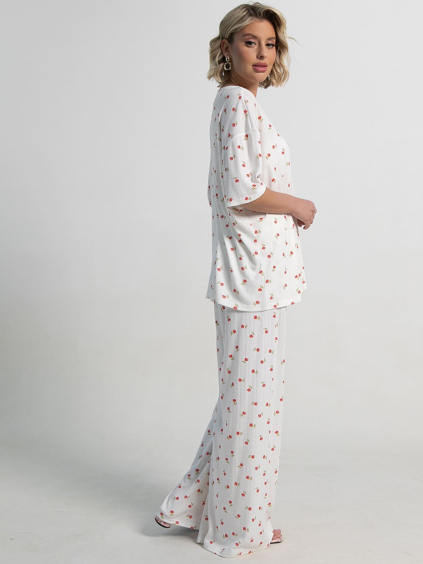 Костюм домашний с брюками Мона (белый) К15209-1М