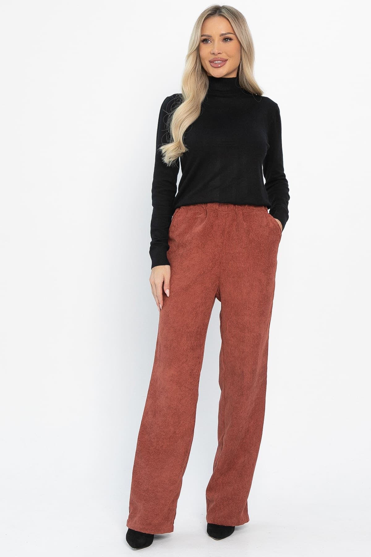 Брюки вельветовые Динара (коричневые) Б14630-39М