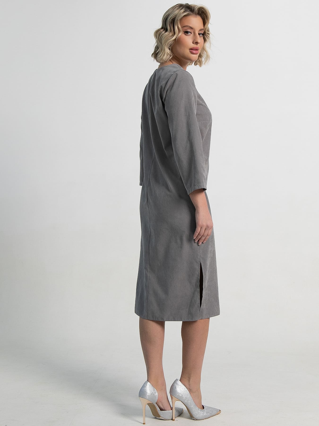 Платье Клодин (серое) П15178-4М
